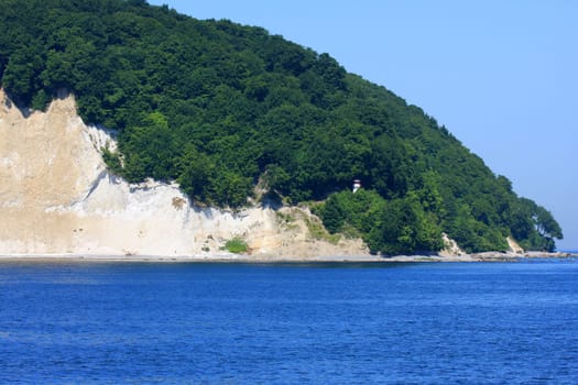 Lighthouse on the chalk cliffs