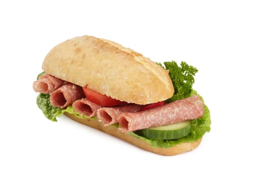 With salami