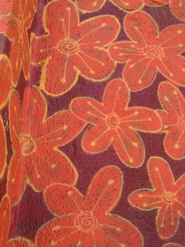 orange flowers graffiti detail
