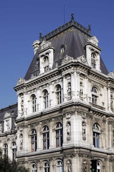 Typical Old French Building Facade In Pa