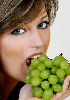 Girl with grapes