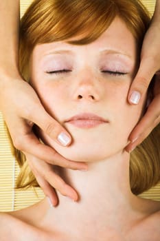 Relaxed woman having a massage