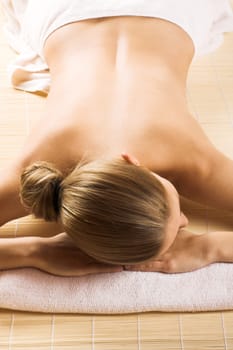 Relaxed woman at wellness