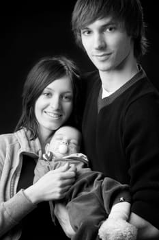 Young happy family