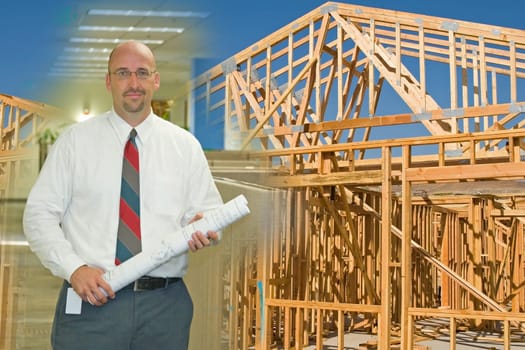 Architect and Construction Montage