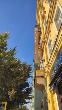 October 15 2024 Prague Czech Republic Historic building facade. High quality photo