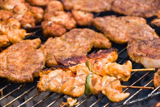 Grill,sausage,schnitzel