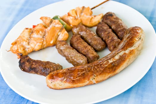 Grill,sausage,schnitzel