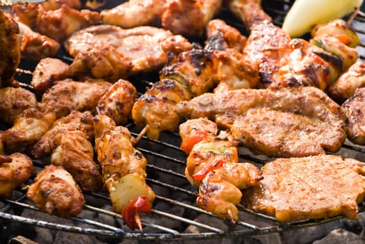 Grill,sausage,schnitzel