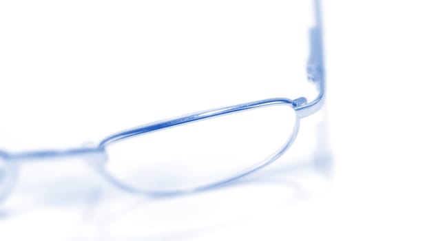Glasses in blue light