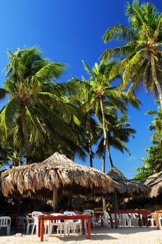 Restaurant on tropical beach