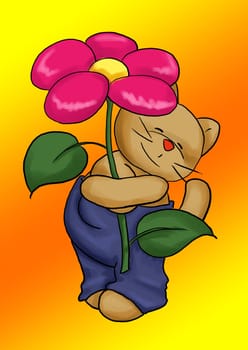 Loofah with flowers