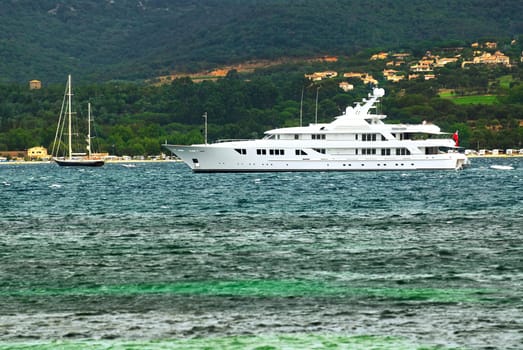 Luxury yacht at the coast of French Rivi