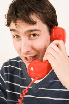 red telephone receiver