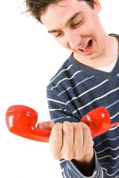 red telephone receiver