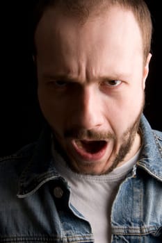 man screaming