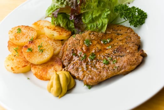 fried schnitzel-marinated with mustard
