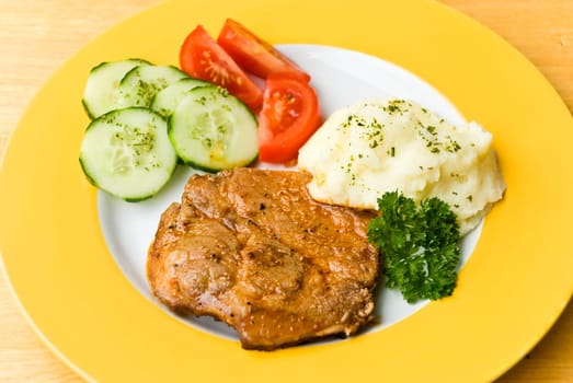 Fried schnitzel-marinated