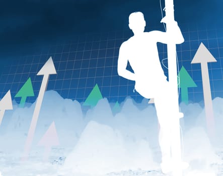 man climb the way of success