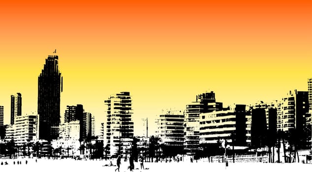 Grunge Benidorm coastline