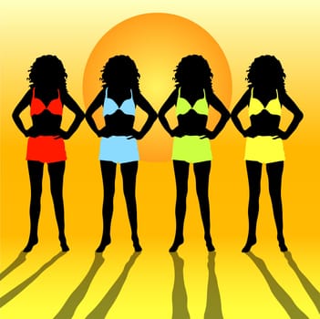 Females in bikinis