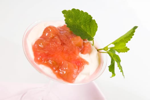 Vanilla quark with rhubarb
