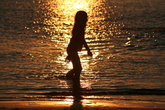 Girl at sunset