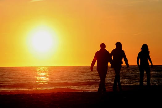 People and sunset