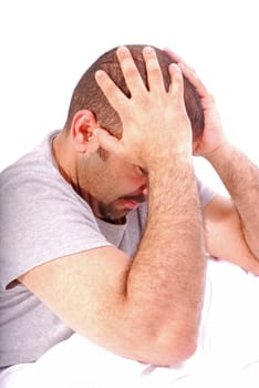 Young man with worries