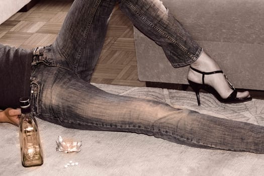 Poisoning of alcohol and tablets