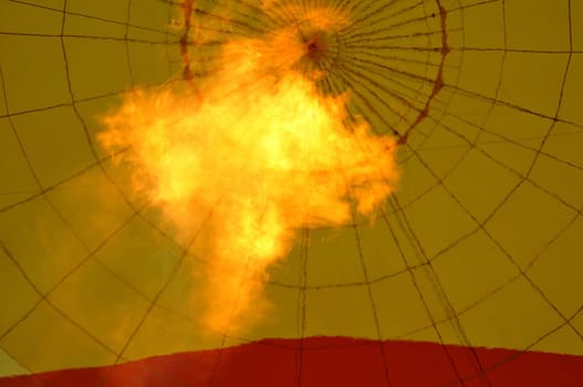 Great flame for the buoyancy of the balloon.
