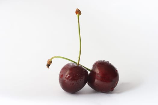 two sweet cherries