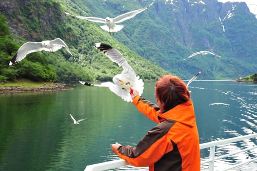 During a trip on the Nærøyfjord in Norway.