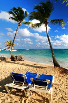 Sandy beach of tropical resort