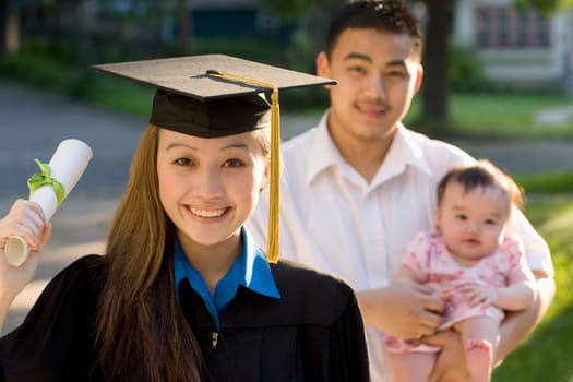 Young woman graduating