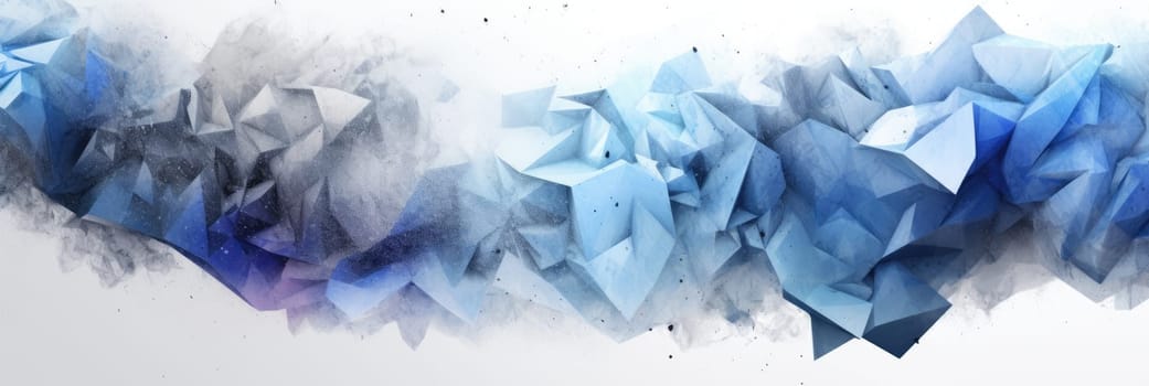 Abstract watercolor artwork mixed with buzzy geometric shapes for background of social media banner generative AI image