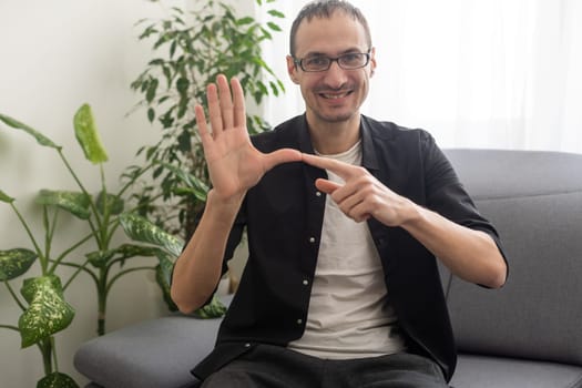 Adult Learning Sign Language For Deaf Disabled.