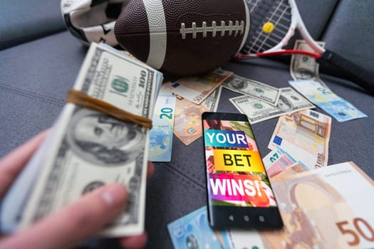 American Football Player. Sports betting on american football. Bets in the mobile application