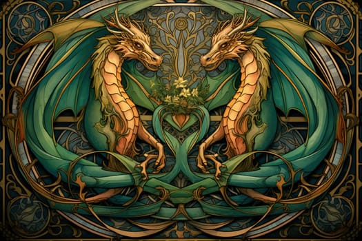 In the realm of fantasy, ferocious shadow dragons dominate the skies, their majestic forms wreathed in darkness.