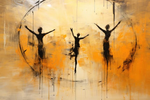 Within the realm of fantasy, elegant phoenix dancers grace the stage, their mesmerizing performances engulfed in flames.