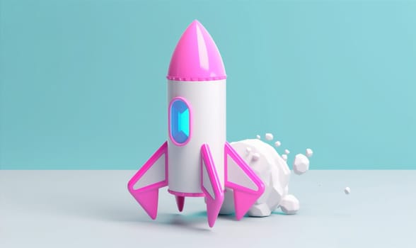 idea shuttle 3d coin target spacecraft rocket bitcoin business bit exchange space launch startup pink start cartoon finance technology coin spaceship. Generative AI.