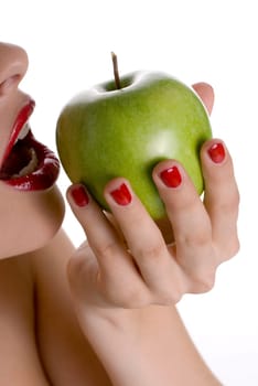 Woman with apple