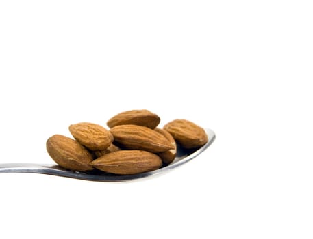 Raw almonds.isolated on white