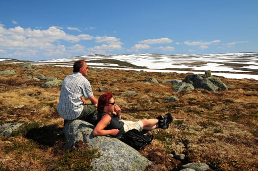 Hiking break in Hardangervidda / Norway.