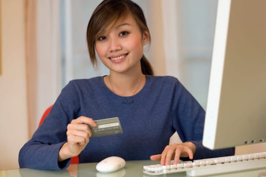 Attractive Woman shopping online