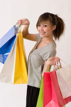Asian woman shopping