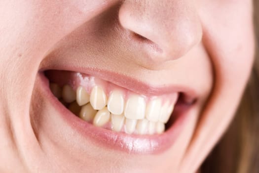 Showing teeth