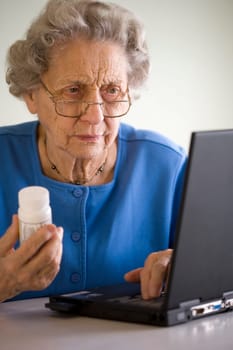 Senior ordering medication online