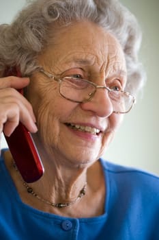 Senior woman using cell phone