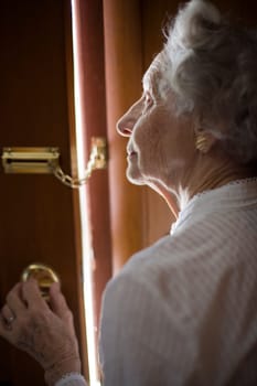 Senior woman using cell phone